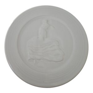 6" Fiesta White Dancing Lady Trivet Hot Plate Holder Homer Laughlin Fiesta-ware